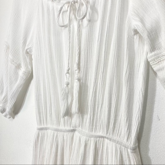 Lulus Boho Tassel Tie Front Peasant Blouse Size XS - Picture 5 of 16